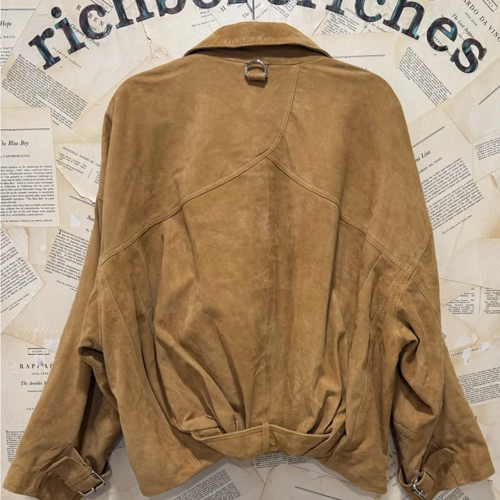 Free People Sonny Suede Pullover Jacket We The Free Smock Adjutable Belt Waist - Picture 5 of 5